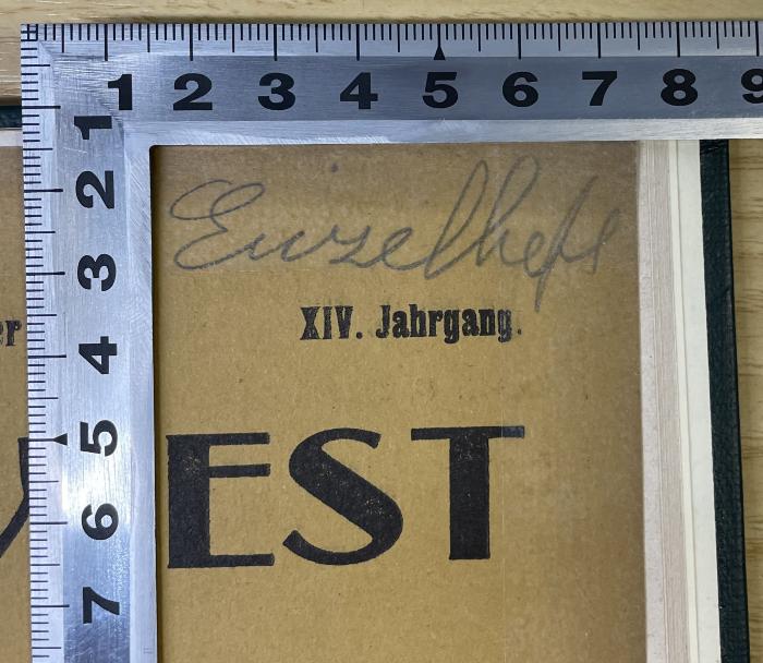 - (unbekannt), Von Hand: Notiz; 'Einzelhefte'. 