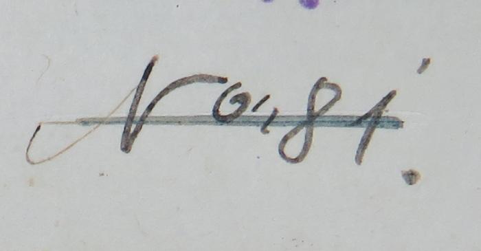 - (Deutscher Bankbeamten-Verein e.V., Zweigverein Hildesheim), Von Hand: Nummer; 'N° 81.'. 