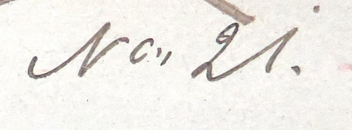 - (Deutscher Bankbeamten-Verein e.V., Zweigverein Hildesheim), Von Hand: Nummer; 'N° 21'. 