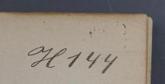 - (Lese- und Redehalle jüdischer Hochschüler in Prag), Von Hand: Signatur; 'H 144'. 