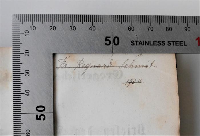 Dr. [?] Regnard Schmit.
1905.
