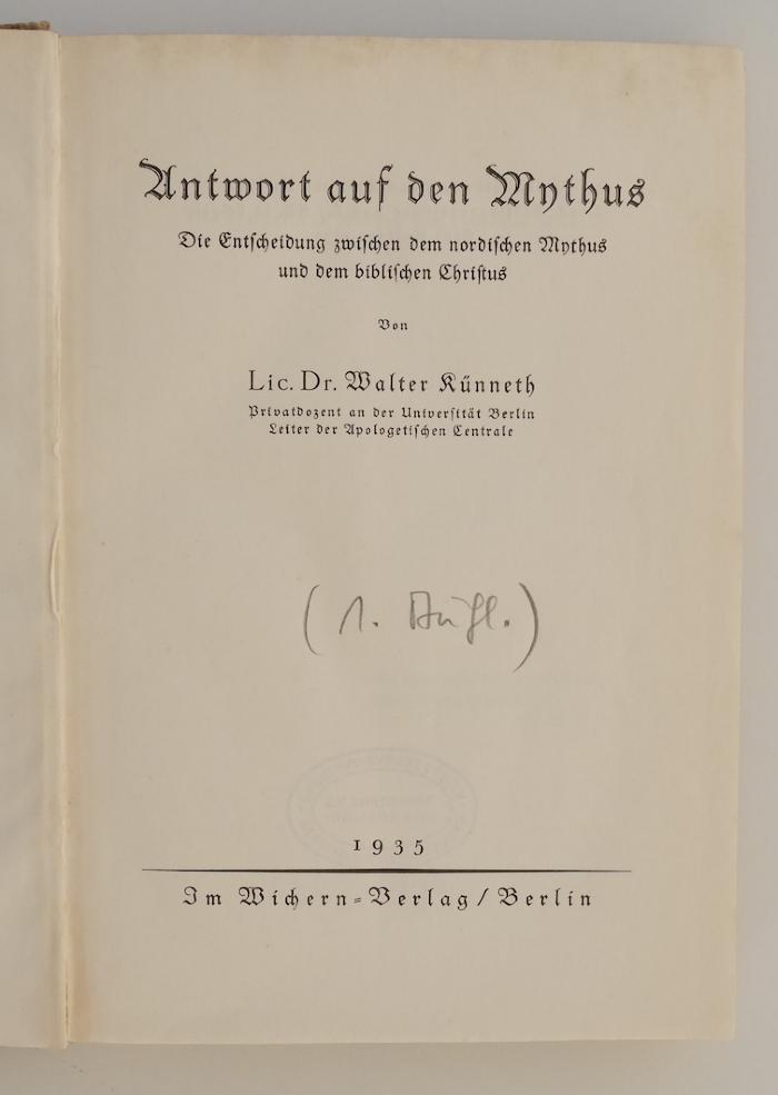 BP 5100 K95 : Antwort auf den Mythus (1935)