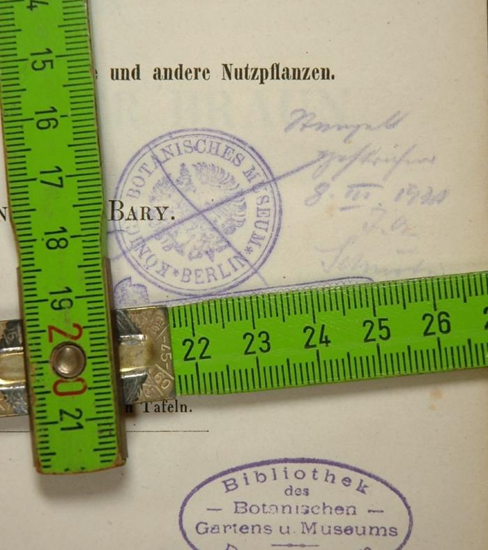 Von Hand - Titelblatt mit Maße
