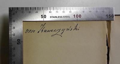 GL 9951 R314 R4-1 und -2 : Friederike Gräfin von Reden, geboren Freiin Riedesel zu Eisenbach. Ein Lebensbild nach Briefen und Tagebüchern. (1888);- (Kaweczynski, Karl von ), Von Hand: Autogramm, Name; 'von Kaweczynski'. 