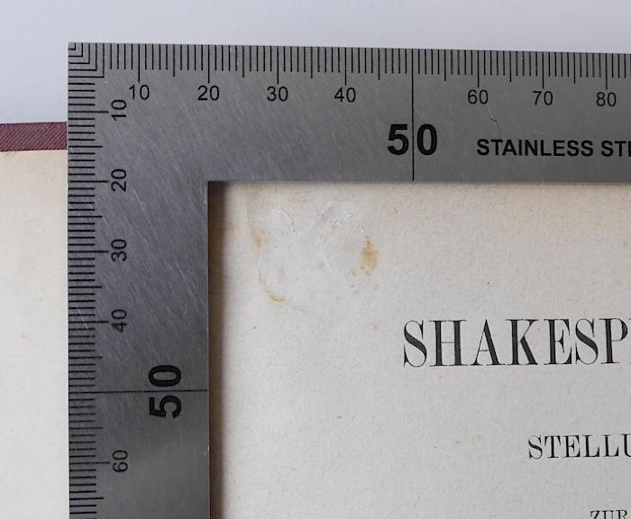 HI 3320 R149 : Shakespeare's Stellung zur katholischen Religion (1884);-, Ausriss: ; '...'