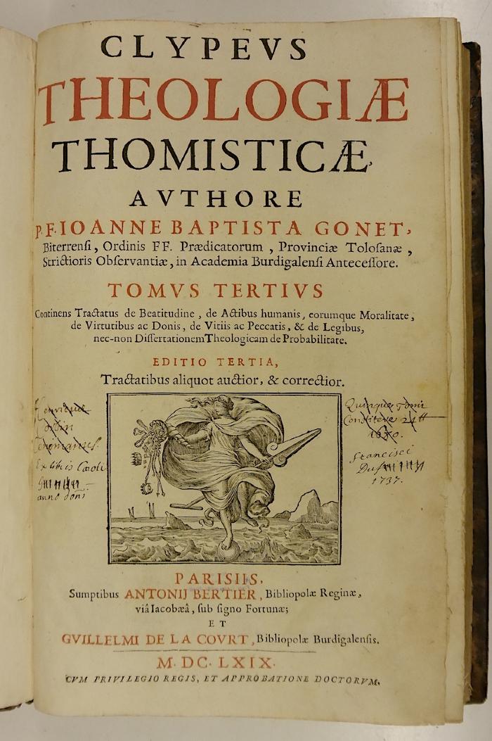 Rara M 623 : Clypevs Theologiæ Thomisticæ. Tomus 3 (1669)