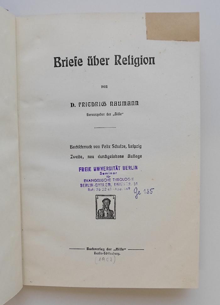 BH 2400 N311(2) : Briefe über Religion (1903)