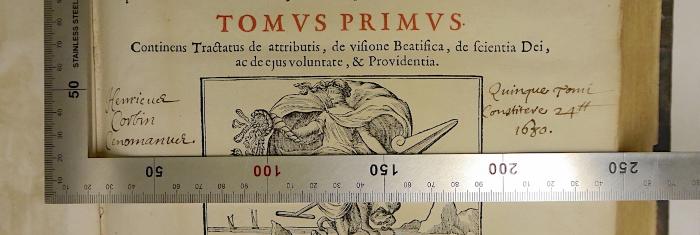 Henricus Corbin Cenomanus[?] Quinque Tomi constitere 24 ... 1680.