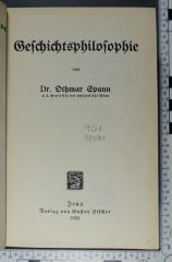 901 SPAN : Geschichtsphilosophie (1932)