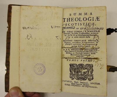 Rara M 584-589 : Summa theologiae scotisticae
 (1719-1720)