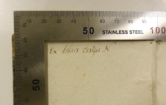 GB M 2016 : Theologia dogmatica et moralis
 (1817);-, Von Hand: Exlibris, Name; 'Ex libris Oesitges[?], N.'