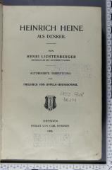 922.968 HEIN : Heinrich Heine als Denker (1905)