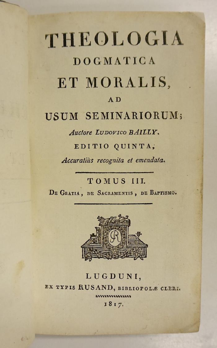 GB M 2016 : Theologia dogmatica et moralis
 (1817)