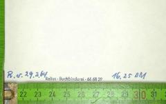 - (Relius), Von Hand: Buchbinder; 'R.v.29.2.64 [Relius.Buchbinderei.66 68 39] 16.25 DM'. 