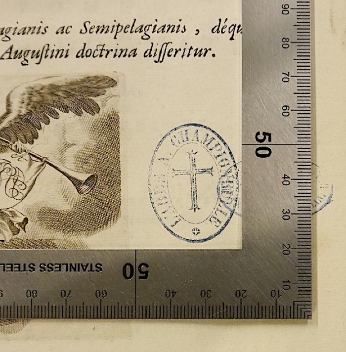 Rara M 529 bis 531 : Dionysii Petavii Aurelianensis, E Societate Jesu, Opus De Theologicis Dogmatibus. 1-6 (1700);-, Stempel: Name, Berufsangabe/Titel/Branche; 'L'Abbe A. Champigneulle'