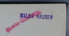 - (Hauser, Malka), Stempel: Exlibris, Name; 'Malka Hauser'. 