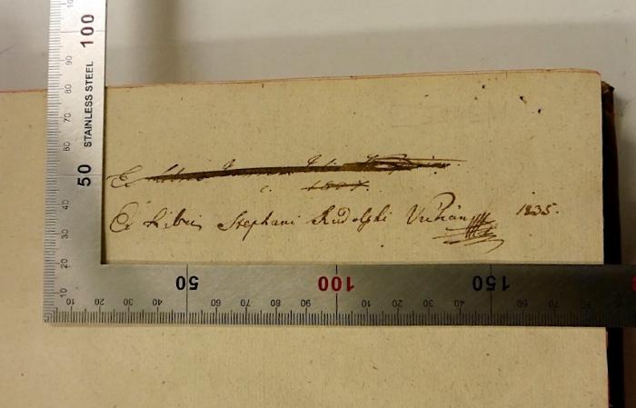 Ex libris Stephani Rudolphi ... 1835.