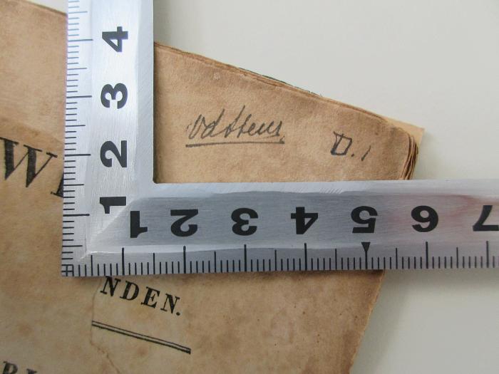 - (Stafleu, F. A.), Von Hand: ; 'v [d/o] ttem [D./B.] I'. 