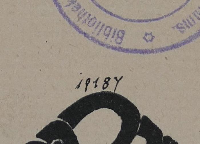 - (Hochschule für die Wissenschaft des Judentums), Von Hand: Inventar-/ Zugangsnummer; '19187'. 
