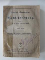 (ausgesondert) : Staub`s Kommentar zur Wechselordnung (1929)