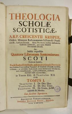 Rara M 633 und 634 : Theologia Scholae Scotisticae. T. 1-4 (1728/1729)