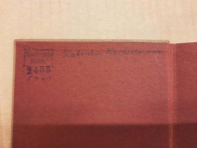 - (Wechselmann, Katinka), Von Hand: Autogramm; 'Katinka Wechselmann'.  (Prototyp)