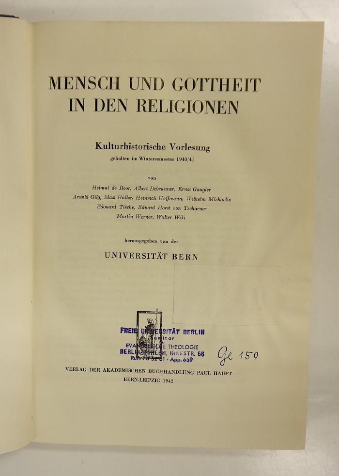BE 1500 B724 : Mensch und Gottheit in den Religionen (1942)