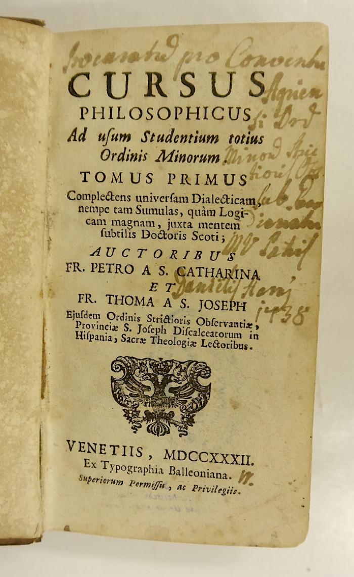 Rara M 656 und 657 : Cursus philosophicus. 1+2 (1732)