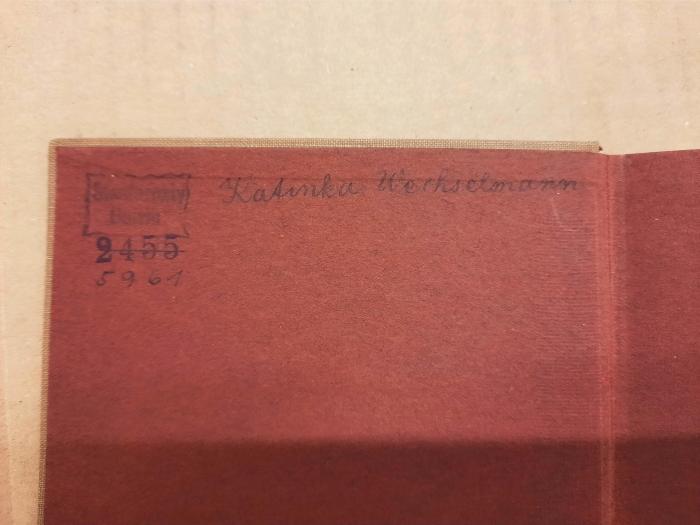 - (Wechselmann, Katinka), Von Hand: Autogramm; 'Katinka Wechselmann'.  (Prototyp)