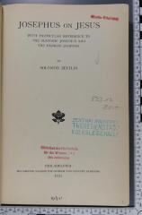 933.17 ZEIT : Josephus on Jesus : with particular reference to the slavonic josephus and the hebrew josippon (1931)