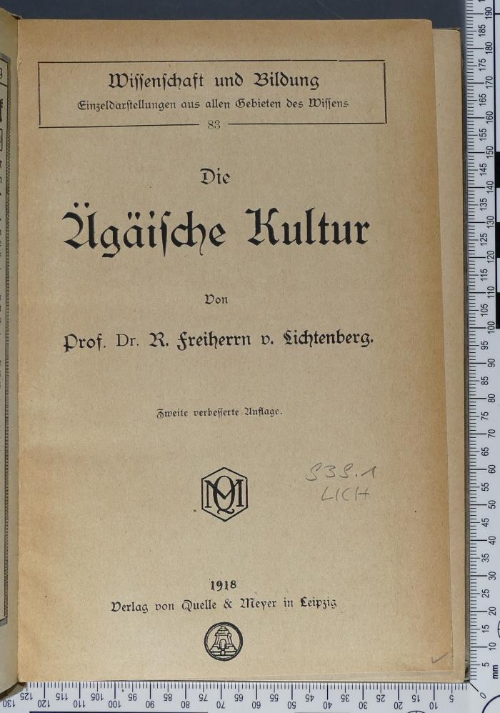 939.1 LICH : Die Ägäische Kultur (1918)