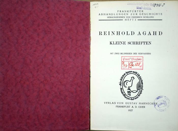 2340 : Bemerkungen zur märkischen Gründungsurkunde (1927)