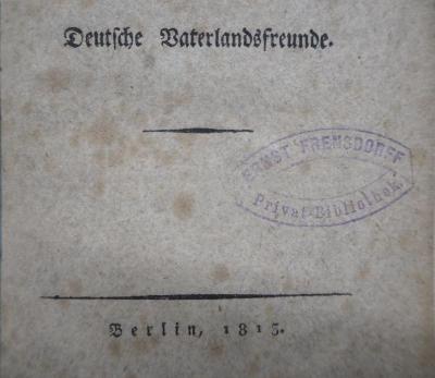 5572 : Worte eines Predigers an seine berlinischen Mitbürger und alle deutsche(n) Vaterlandsfreunde (1813)