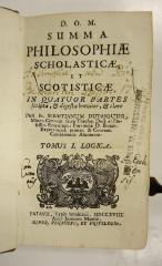 Rara M 652 bis 655 : D. O. M. Summa Philosophiæ Scholasticæ. Tomus I-IV (1718)