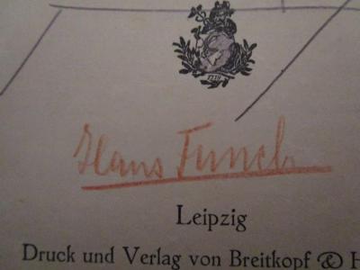  Lohengrin (o.J.);- (Funck, Hans), Von Hand: Autogramm, Name; 'Hans Funck'. 