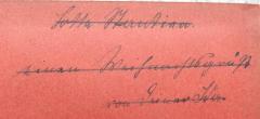 - (Stantina[?], Lotte;[...?], Ida), Von Hand: Name, Widmung; 'Lotte Stantina[?]. Einen Weihnachtsgruß von deiner Ida'. 