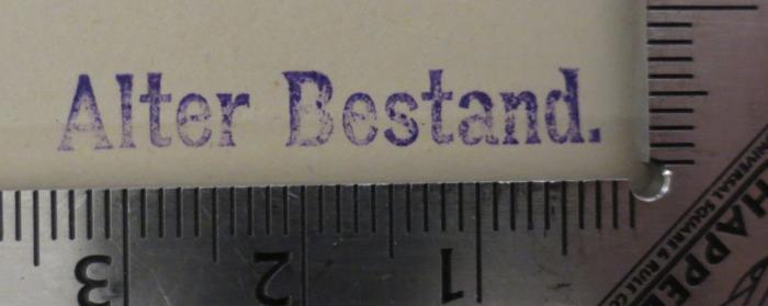  The Catalogue of the Public Library of Victoria (1880);- (unbekannt), Stempel: Notiz; 'Alter Bestand'.  (Prototyp)