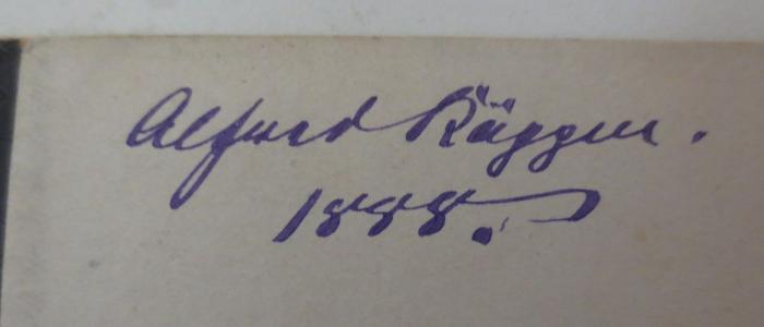  [Tagebuch Alfred Köppen 1887] (1887);- (Koeppen, Alfred), Von Hand: Autogramm, Name, Datum; 'Alfred Köppen.
1888.'. 
