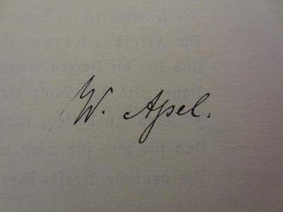  Zur Erinnerung an die Eröffnung des Turnplatzes in der Hasenheide: Friedrich Ludwig Jahn zum Gedächtnis (1911);- (Apel, W.), Von Hand: Autogramm, Name, Datum; 'W. Apel
17. VI. 1911.'. 