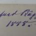 - (Koeppen, Alfred), Von Hand: Autogramm, Name, Datum; 'Alfred Köppen.
1888.'. 