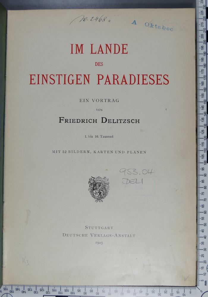 953.04 DELI : Im Lande des einstigen Paradieses (1903)