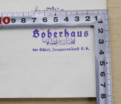 Ba 476 : Schlesien als Raumorganismus (1932);- (Boberhaus Grenzschulheim der Schlesische Jungmannschaft E. V.), Stempel: Name, Berufsangabe/Titel/Branche; ' Boberhaus Grenzschulheim der Schles. Jungmannschaft E. V.'. 