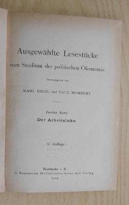 B 709-2 : Ausgewählte Lesestücke zum Studium der politischen Ökonomie. 2, Der Arbeitslohn  (1919)