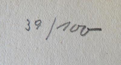 - (Antiquariat Alfred Wolf (Wien);Kraus, H. P.), Von Hand: Nummer; '39/100'. 