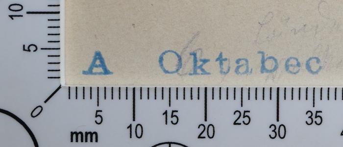 - (Oktabec, A.), Stempel: Exlibris, Name; 'A  Oktabec'. 