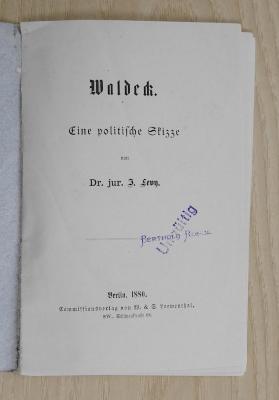 Bp 130 : Waldeck : eine politische Skizze (1880)