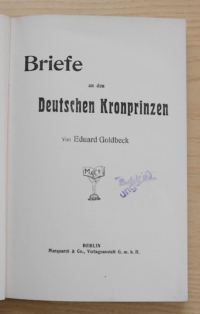 Gf 284 : Briefe an den Deutschen Kronprinzen (1908)