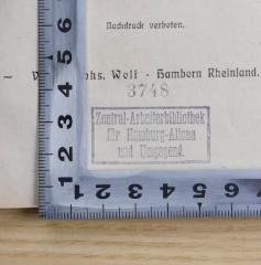 - (Zentral-Arbeiterbibliothek für Hamburg-Altona und Umgegend), Stempel: ; 'Zentral-Arbeiterbibliothek für Hamburg-Altona und Umgegend.'.  (Prototyp)