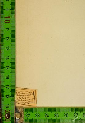 Etikett - Vorsatzblatt Rückseite mit Maße