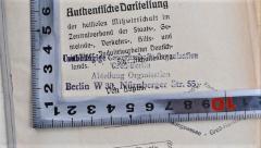 - (Unabhängige Gewerkschafts-Organisation Groß-Berlin (UGO)), Stempel: Name, Berufsangabe/Titel/Branche, Ortsangabe; 'Unabhängige Gewerkschafts-Organisation Groß-Berlin Abteilung Oranisation Berlin W 30, Nürnberger Str. 55'. 